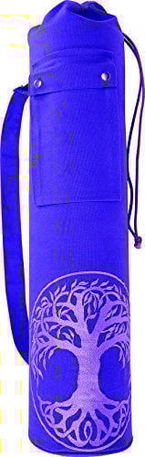 Deuser YOGATASCHE | Violett | XXL | 72 x Ø 15,5 cm | Praktischer Reißverschluss | Verstellbarer Tragegurt | Reißfeste Baumwolle | Waschbar bei 30 Yogamatte | Yoga Tasche, One Size