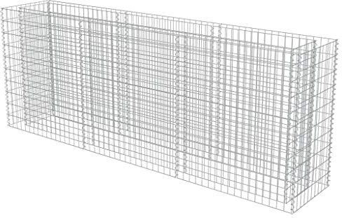 vidaXL Gabione Hochbeet für den Außenbereich, Garten, Garten, Park, Steinkäfig, Korb, Landschaft, Garten, Pflanzgefäß, Blumenkasten, verzinkter Stahl, 270 cm