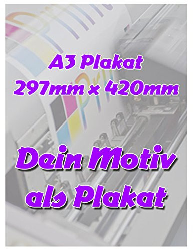 SHIRT-TO-GO Fotodruck PapierPlakat DIN A3 Poster Plakat 297mm x 420mm individuell mit deinem Motiv selbst gestalten