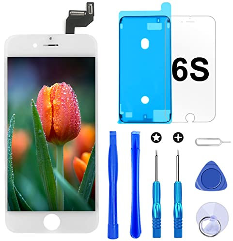 Brinonac Für iPhone 6S Display LCD Touchscreen Digitizer Ersatz Bildschirm Front Komplettes Glas mit Werkzeug und Display Schutzfolie (4,7, Weiß)