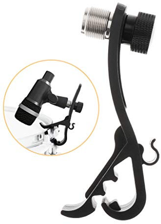Alnicov Schwarze Trommel Mikrofon Stoßfeste Klemme Metall Bewegliche Halterung Kit Harte Nut Zahnrad Universal Mikrofon Clip Einstellbar