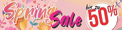 PVC Werbebanner Banner Plane Spring Sale Rabatt Sonderangebot Frühling Ösen 3000 x 750 mm