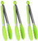 HINMAY Food Tongs 9 Inches Kitchen Tongs for Cooking, Serving, Barbecue, Buffet, Salad, Ice, Oven, Set of 3 (Green)