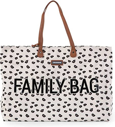 Childhome, Family Bag, Wickeltasche, Reisetasche/Wochenendtasche, Großes Fassungsvermögen, inkl. abnehmbarer Tasche, Leopard