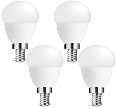 YDJoo E14 G14 5W LED Light Bulb 50W Equivalent G14 LED Bulbs Daylight White 6000K E14 Candelabra Base Light Bulb 750LM for Ceiling Fan Home Lighting, 4 Pack