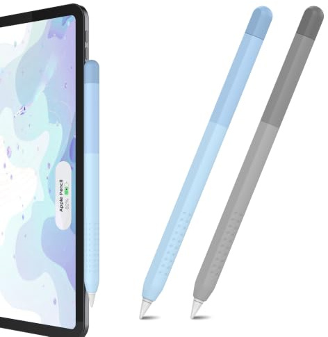 Delidigi Silikonhülle für Apple Pencil Pro & Apple Pencil 2. Generation | Weicher Silikon Griffbezug, Magnetisches Laden Kompatibel, Doppeltipp-Funktion Nutzbar, Farbverlauf Design