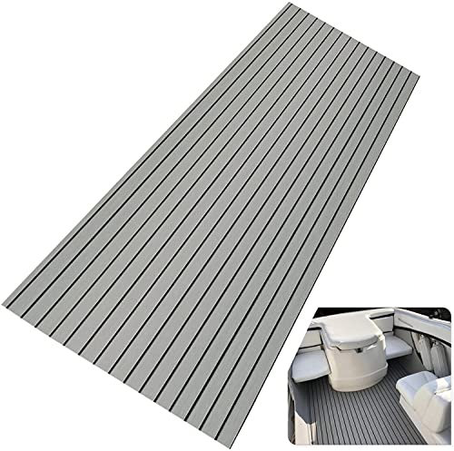 SanBouSi EVA Foam Flooring for Boats, Teak Yacht Flooring Teak Wood Non-Slip Mat Floor Deck Carpet Self-Adhesive 240 x 90 cm
