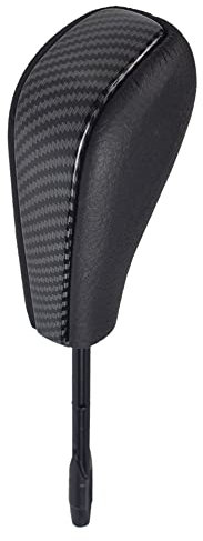 Hacreyatu Automatischer Schaltknauf aus Leder für BMW E36 E46 E39 E60 E61 E38 Z3 X5 E53 E81 E82 E87 E90 E91 E92 E93 E84 (Kohlefaser, Lang)