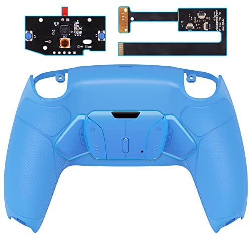 eXtremeRate RISE4 Remap Kit Programmable pour ps5 Manette BDM-010&020, Coque Arrière Redessinée avec 4 Palette pour ps5 Controller, Carte améliorée, Bleu Starlight