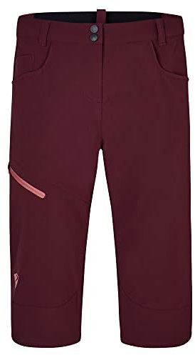 Ziener Damen NIOBA Fahrrad-Shorts mit Innenhose - Mountainbike/Outdoor/Freizeit - atmungsaktiv,schnelltrocknend,gepolstert,3/4,Knielang, Velvet red, 34