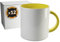 PixColor Lot de 12 tasses de sublimation en céramique blanche avec intérieur jaune | Boîte individuelle | 350 ml (11 oz) | Catégorie AAA | Passe au micro-ondes et au lave-vaisselle | Cricut