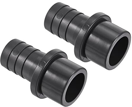 M METERXITY 2 Paquet PVC Tuyau Raccord - Eau Tube Connecteur, 25mm Barbe Droit Tuyau Joint, Appliquer à Extérieur/Jardin/Piscine (OD 32mm, Noir)