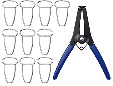 KKnoon Spring Clamp Pliers with 10 Mitre Clamps Woodworking Tool Mitre Pliers and Clips for Frame Strips Wood Composite Mitre Corners