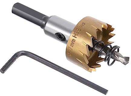 Kozelo 1Pcs Scie-Cloche - [27mm] HSS (Acier Rapide) 4341 Foret Coupe-Trou pour Acier Inoxydable, Aluminium, Métal, Bois, Plastique, Revêtement en Titane, Tige Triangulaire