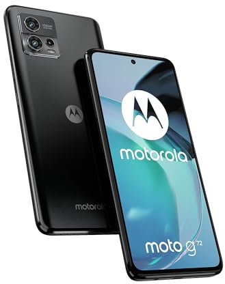 Motorola moto g72 Smartphone, Memoria 8/128GB, Tripla fotocamera da 108MP, Display 6.6 FHD+ 144Hz, batteria 5000 mAh, Dual SIM, Android 12, Cover Inclusa), Meteorite Black