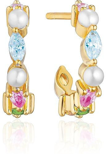 Sif Jakobs Jewellery Damen-Creolen 925er Silber Farbstein One Size Bunt, Gold 32023990