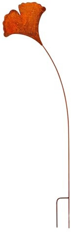 Manufaktur Lichtbogen Rost Gartenstecker Ginkgo 113 cm