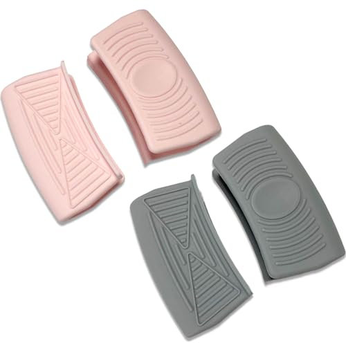 VBKITW 4 Pezzi Presine Silicone da Cucina, Manico Resistente e Antiscivolo per Forno, Cottura e Impugnatura a Clip