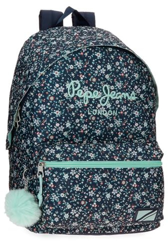 Pepe Jeans Alenka Schulrucksack, Blau, 31 x 42 x 17,5 cm, Polyester, 22,79 l, blau, Schulrucksack