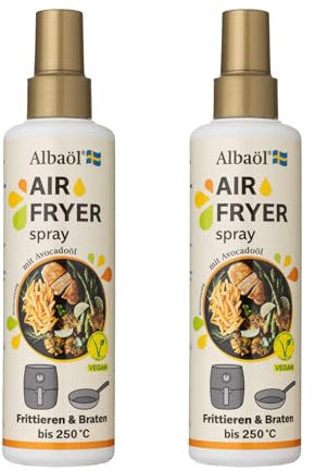 Albaöl - Air Fryer Spray, 2 x 190 ml Flasche I Geeignet für alle Heißluftfritteusen und andere Kochanforderungen bei Temperaturen bis zu 250°C (2)
