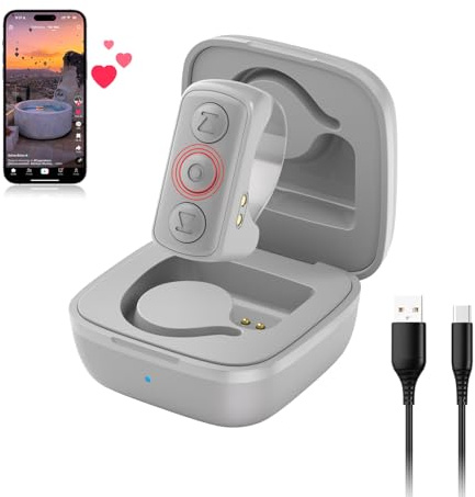 TikTok Scrolling Ring, Bluetooth Remote Control Page Turner for iOS iPad Android, Finger Scroller for TikTok Camera Video Shutter Selfie Button - Grey