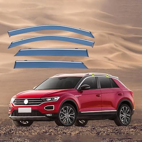 SUHNGE 1 Satz Windabweiser Regenabweiser für V.W T-ROC LWB MK1-A11 2018+, Seitenscheiben Regenschutz Regenabweise, Autofenster Anklebbare Windschutz Deflektoren