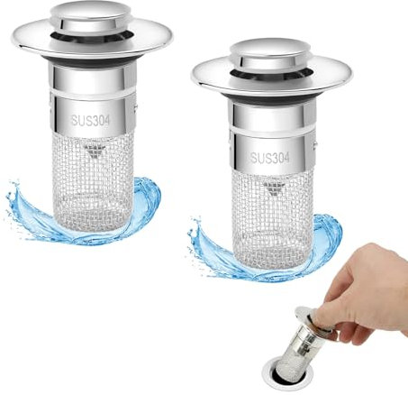 CNMTCCO 2 Stücke WaschbeckenstöPsel, 34-40mm Universal Pop Up Abflusssieb Waschbecken (34-40mm)