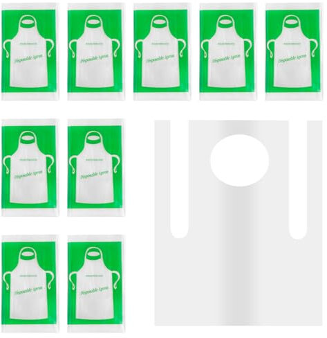 Thyonta 25PCS Disposable Plastic Apron Greaseproof Thickened PE Plastic Catering Children's Bibs Suitable for Dining, Studio Painting Class