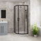 Blümme 700 x 700mm Quadrant Shower Enclosure Matte Black Framed 6mm Easy Clean Glass Sliding Door Shower Cubicle