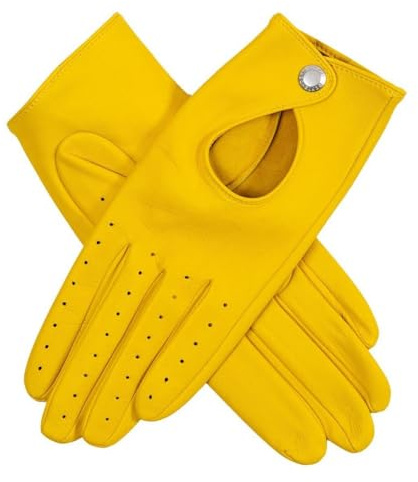 Dents Womens Thruxton Leather Driving Gloves - Yellow