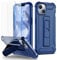 ORETECH for iPhone 14 Case, and [2 Pack 9H Anti-Scratch Tempered Glass Screen Protector] [Built-in Kickstand] Military Grade Shockproof Ultra Thin Silicone Bumper PC Hybrid Cover - Blue