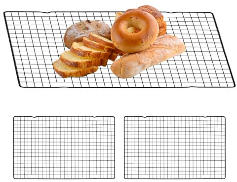 2 Pack Cooling Rack for Baking,15.9”×9.8” Stainless Steel Wire Tray for Cake,Cake Cooling Rack for Roasting, Grilling, Cooking and Drying for Cake/Pizza/Meat,Fit Baking Tray & Toaster Oven.
