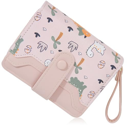 Shiwuershi Damen Geldbörse Klein mit Kartenfächern, Portemonnaie mit Reißverschluss und Große Kapazität (Rosa)