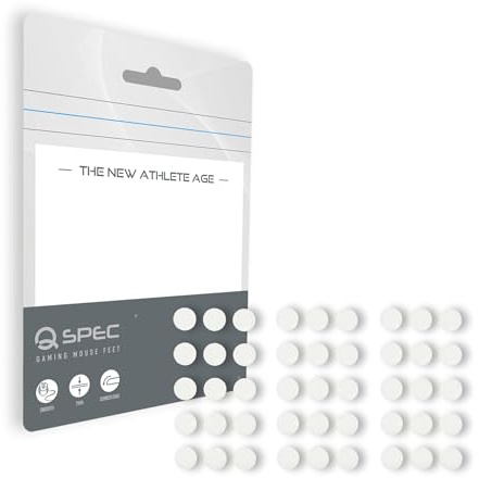 Q SPEC PTFE Gaming Mouse Skates for Universal Round 5mm (45 pcs) Super Round Edge Processing Professional (SURUGA (PTFE Material), Universal Round 5mm (45 pcs))