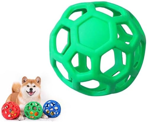 Roller-Hundespielzeug, Leckerli-Ball, langlebiges Gummi-Hundespielzeug, Kau-Leckerli-Dosierung, Hundeball, interaktives, weiches Spielzeug für Welpen, Indoor-Spiel-Trainingszubehör (grün)