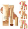 Halo Glow Blush, Stick Contour Liquide, Surligneur De Contour, Formule Légère, Application Lisse, 15 Grammes, Rose, Orange, Rouge Pêche, Brun Foncé, Pour Femmes