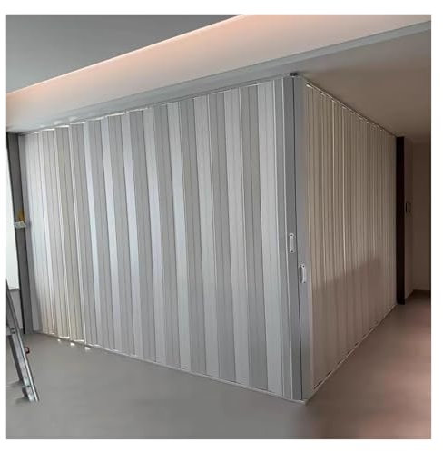 falttür Falttür In L-Form, Magnetische Falttür Mit PVC-Platten Und Deckenschiene Für Raumteiler, Interne Ziehharmonika-Schiebetür(60x60cm)