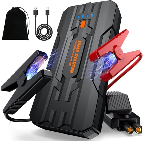 JDMCAR Jump Starter Power Pack - 4000A Portable Car Battery Booster Jump Starter for 12V Vehicles and Motorcycles,Car Accessories Power Bank with Jump leads and LED Light Upgrade