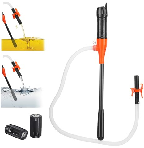 Pompe à essence électrique 9,84 L/min (2,6 GPM), pompe diesel à piles avec arrêt automatique et protection anti-basculement, pompe à carburant portable pour bidon, pompe d'aspiration pour essence
