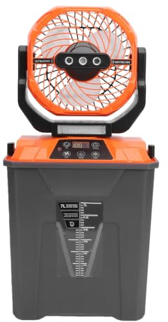 TIKATARER Ventilateur Brumisateur, Oscillant 20 000 MAh, 5 Vitesses de Vent (ORANGE)