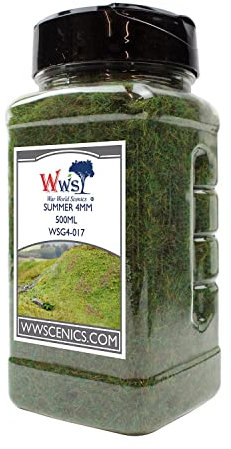 WWS War World Scenics WWScenics | 4mm Sommer Statische Grasfasern | 500ml | WSG4-017 | Streugras für Modellbahn und Modellbau