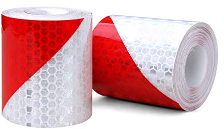 Bande réfléchissante, 2 pcs 3 m * 50 mm prismatic étanche inclinés Forme de sécurité Rouleau de ruban de signalisation Vinyle autocollant Sécurité ruban adhésif
