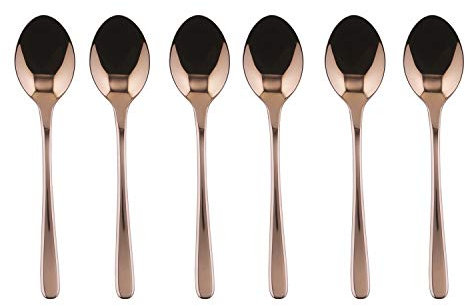 Sambonet - Taste Set di 6 Cucchiaini da Caffè in Acciaio Inox, Cucchiai da Dessert finitura PVD, Lavabili in lavastoviglie, Copper