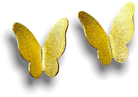 MadamLili - Ohrstecker Schmetterlinge Gold - 925 Sterling Silber Vergoldet - Matt Handgebürstet - Ohrringe Stecker Nachtfalter Falter Insekt - Handgefertigt - Exklusive Schmuckbox