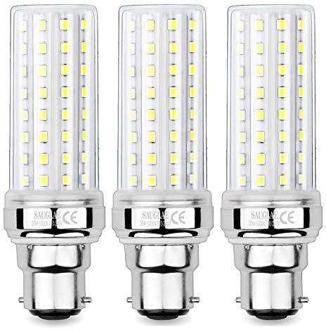 SAUGLAE 20W LED Corn Bulbs, 150W Incandescent Bulbs Equivalent, 6000K Daylight White, 2300Lm, B22 Bayonet Cap Light Bulbs, 3-Pack