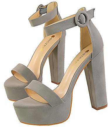 Women Girls High Heel Ankle Strap Thick Heel Peep-Toe Dress Sandals Dress Pumps Court Shoes for Working Life Party Wedding Night Club 13 CM Platform 4.5cm