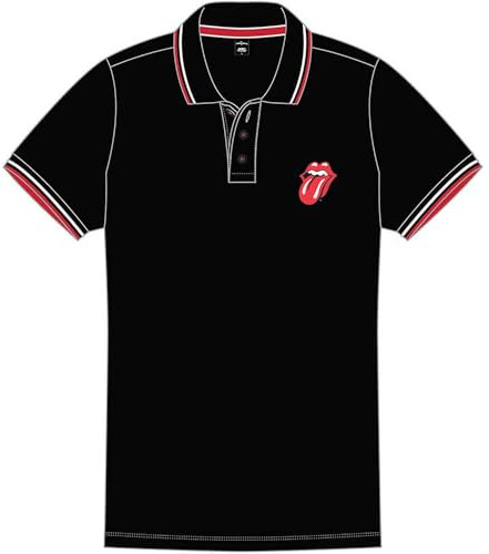 Rock Off officially licensed products The Rolling Stones Polo Shirt Classic Tongue Band Logo Nouveau Officiel Homme
