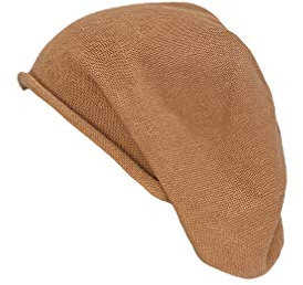 Kopka Accessories Stegbaske, Baskenmütze, Mützen, Strickmütze, Strickmuetze, Strickmütze Damen, Strickmütze Herren, Sommermütze, Strickmuster Mütze, Wintermütze, Winter Mütze (Camel)