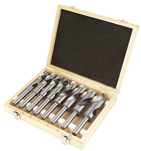 Ensembles de forets, 8Pcs Professionnel HSS Tige droite 0,5 pouces de diamètre Foret hélicoïdal Foret HSS Jeu de forets à queue réduite HSS Ensemble de forets hélicoïdaux en acier haute