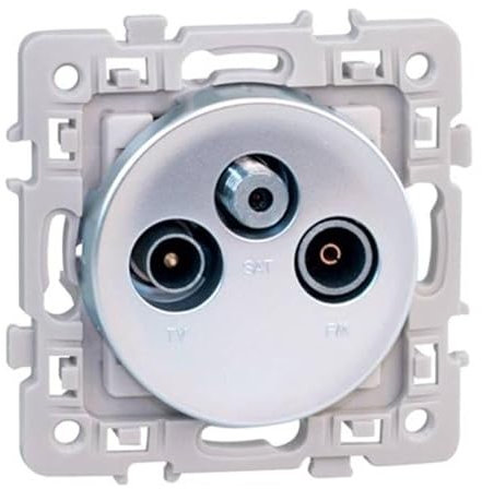 EUR'OHM - Presa TV-FM-SAT SILVER - SQUARE Color Silver - Alimentazione e comunicazione